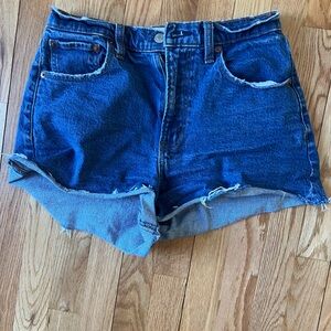 Abercrombie 90s relaxed high waist cutoff women’s blue denim shorts